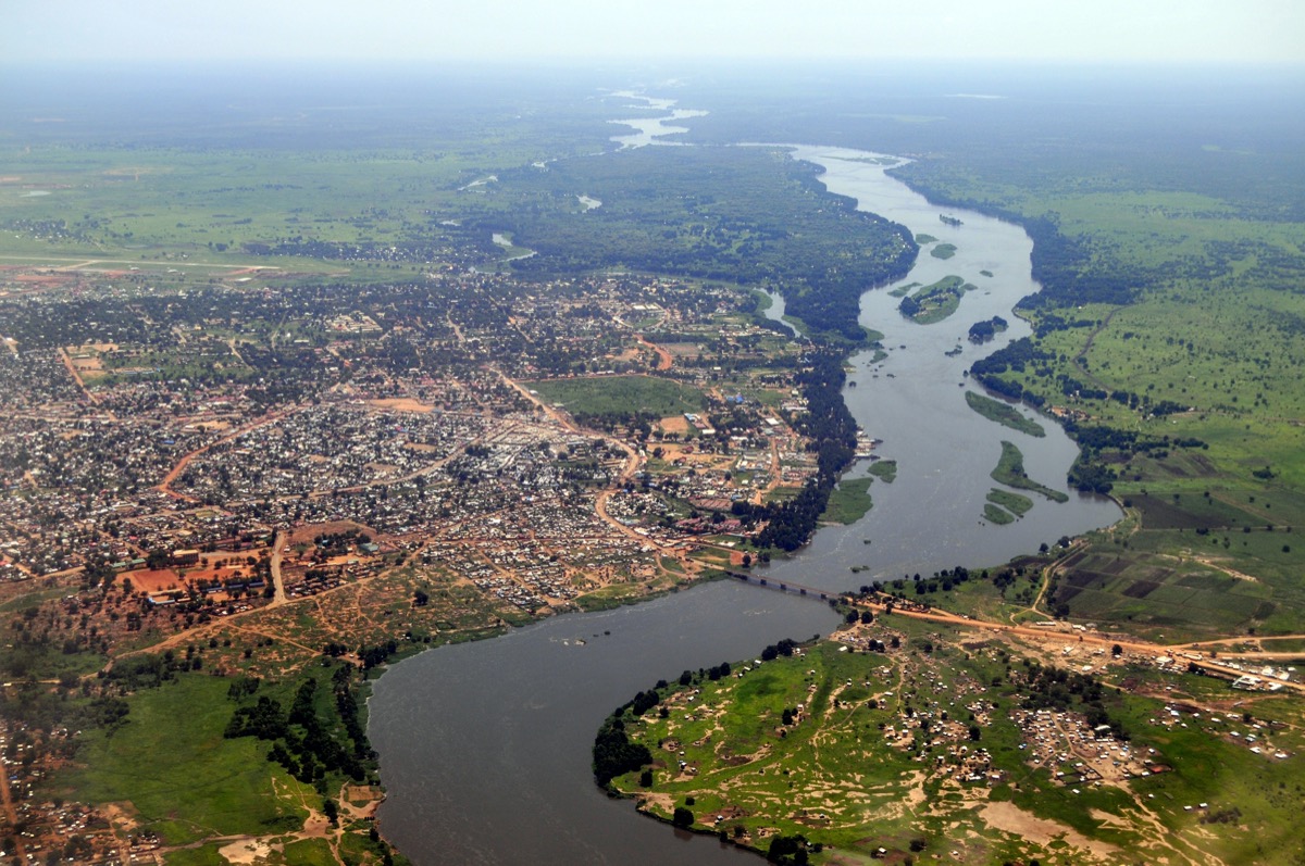 Aerial view of Juba, capital of South Sudan