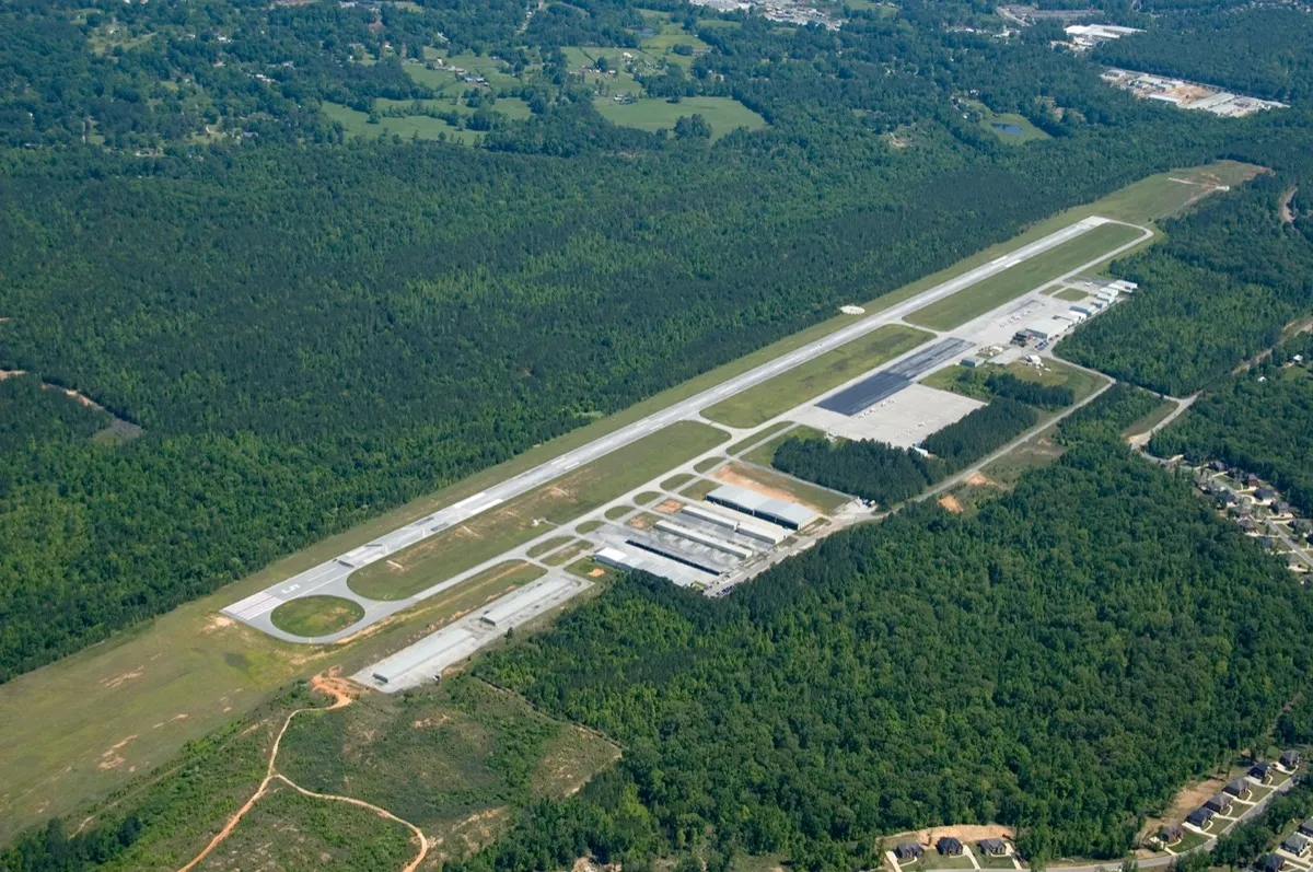 Aerial view of Bessemer Airport in Bessemer, Albama