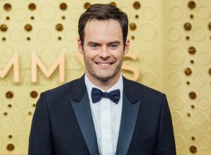 bill hader on the red carpet in a suit