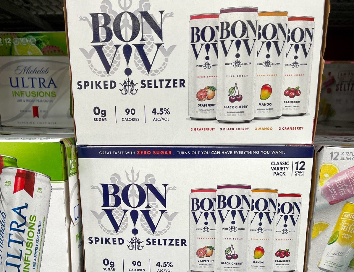 Cases of Bon Viv Hard Spiked Seltzer