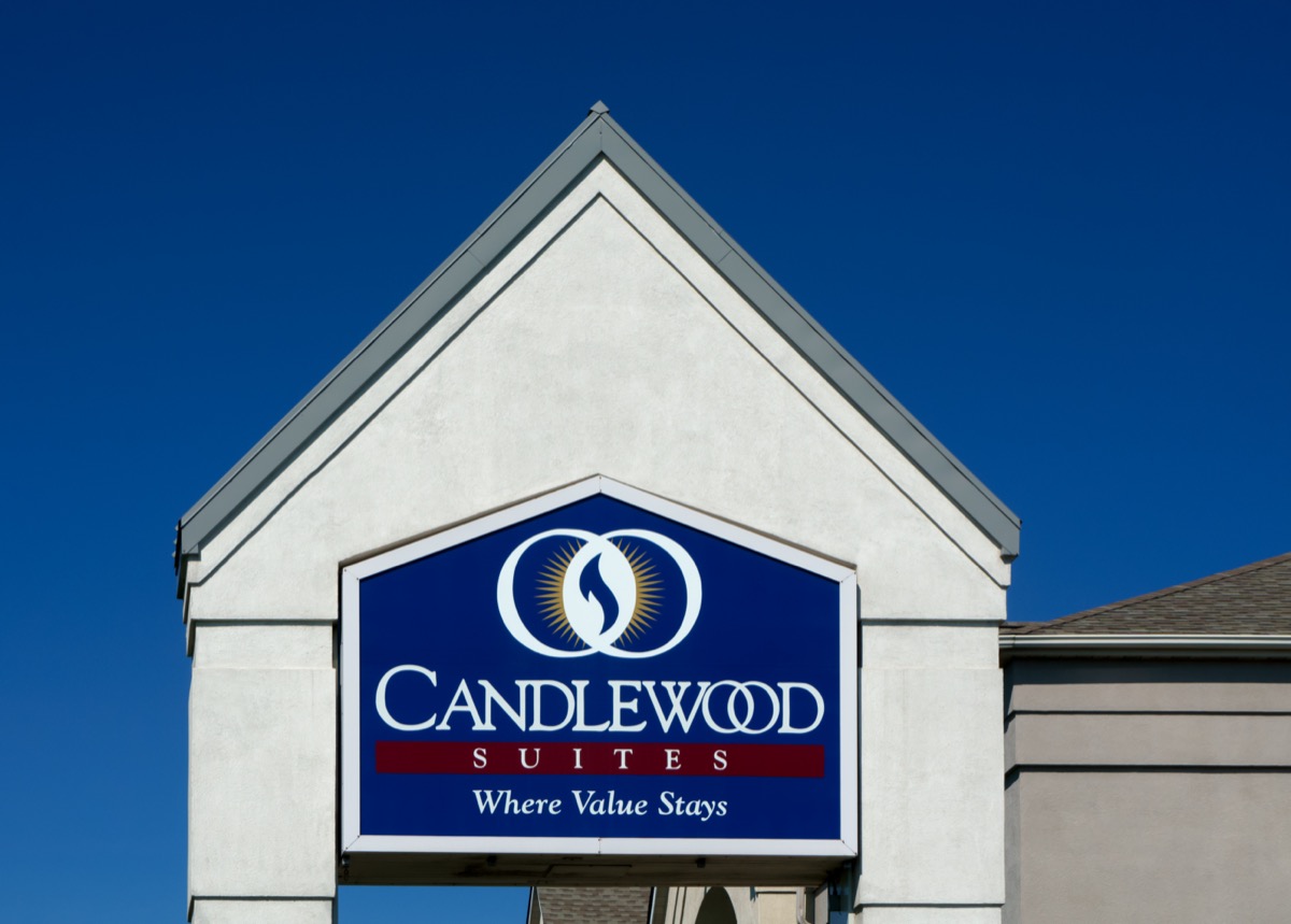 Candlewood Suites hotel sign and logo in Richfield, Minnesota