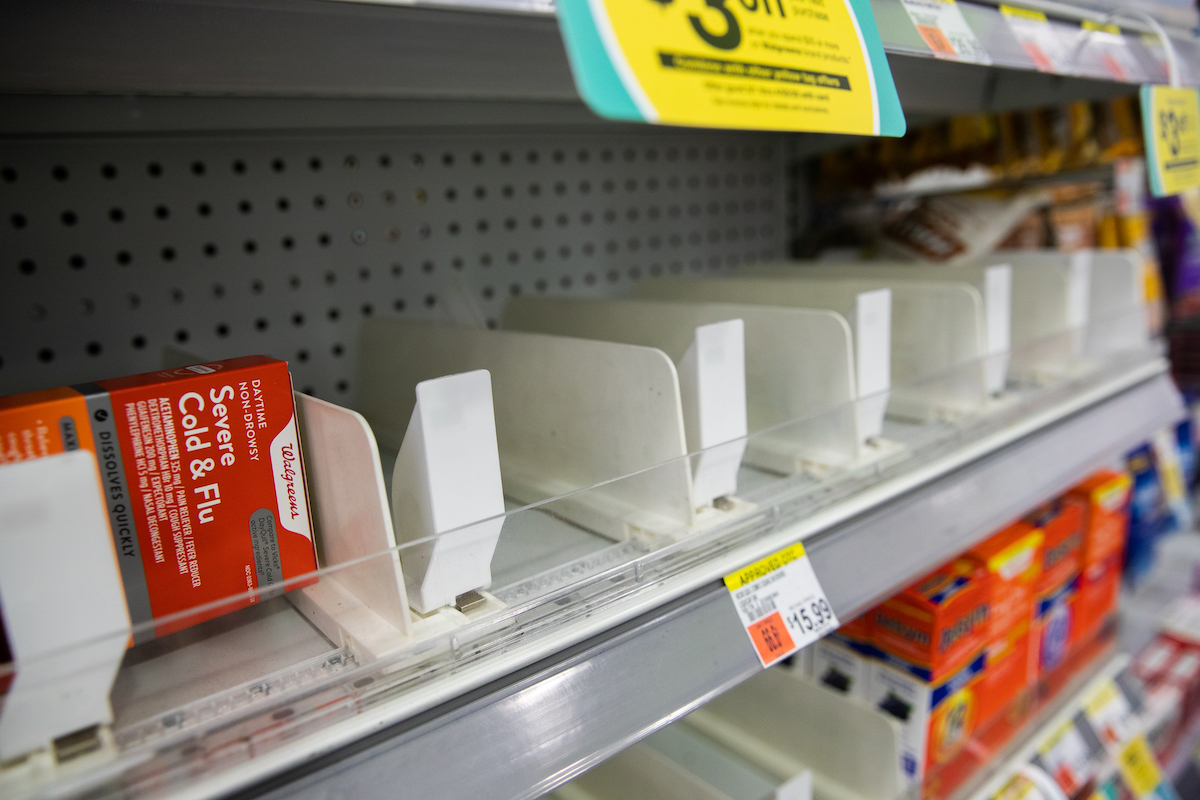Empty shelves are seen in a store on March 13, 2020 in New York City. President Donald Trump is expected to declare national emergency over coronavirus crisis today. There are at least 95 confirmed cases in New York City. 