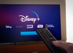 disney+ home screen on tv