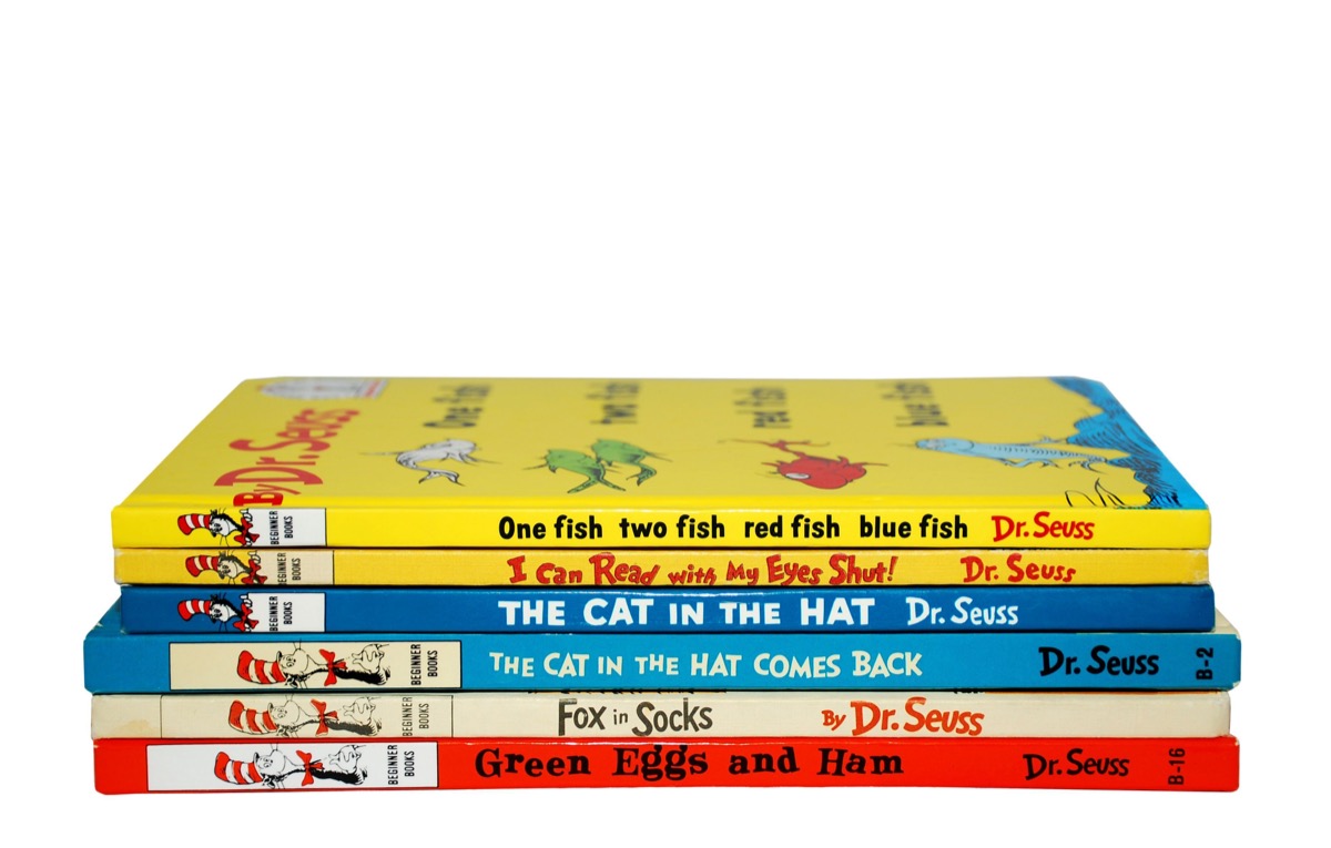 HAGERSTOWN, MD - FEBRUARY 26, 2015: Image of several best selling books by Dr. Seuss. Dr. Seuss is widely know for his children's books.