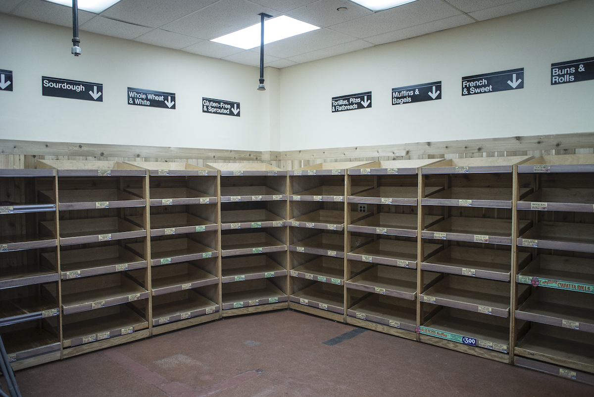 Empty shelves during the COVID-19 virus outbreak at Trader Joe's Market on March 13, 2020 in New York City. 