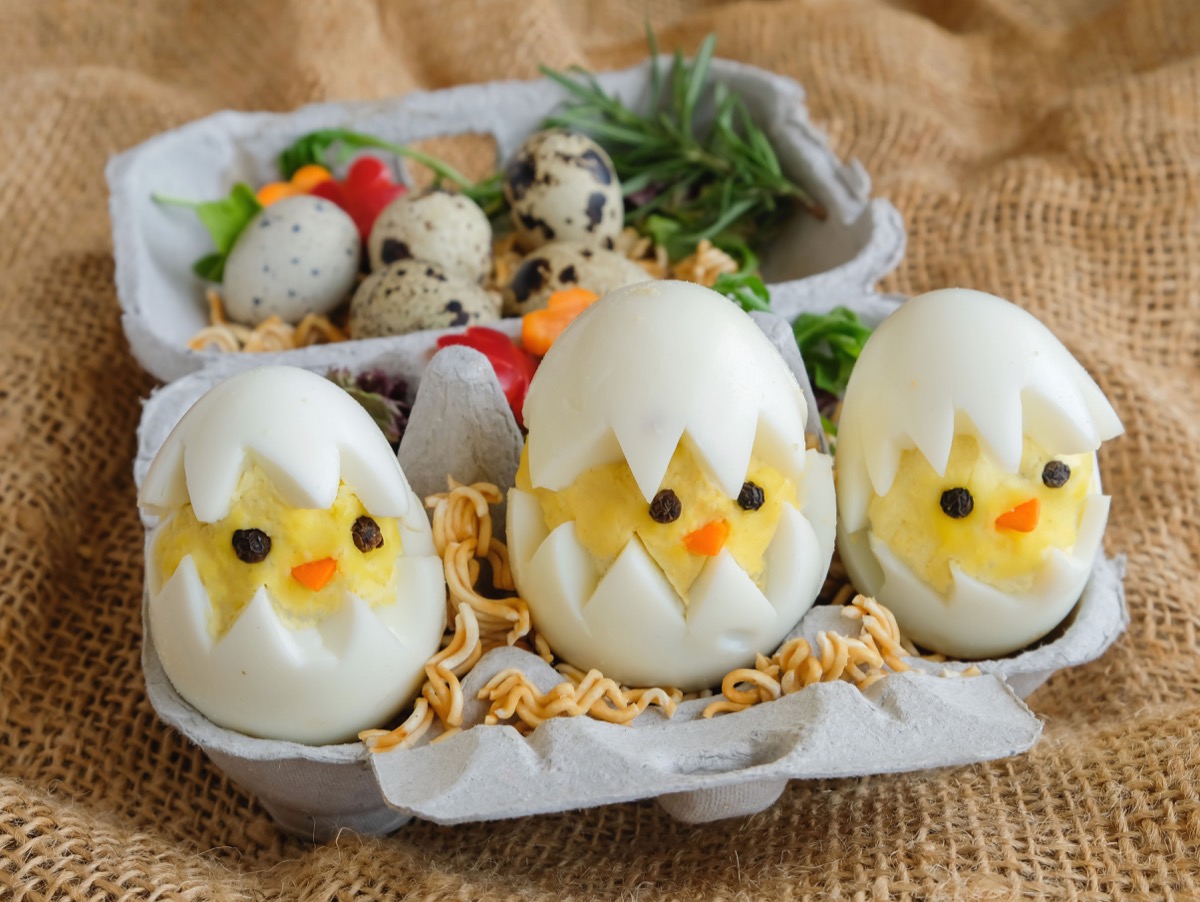 boiled easter eggs decorated