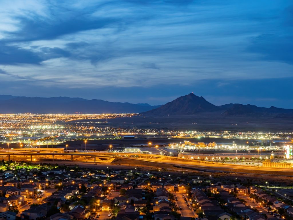 dusk view, frenchman mountain, city view henderson view pass, nevada