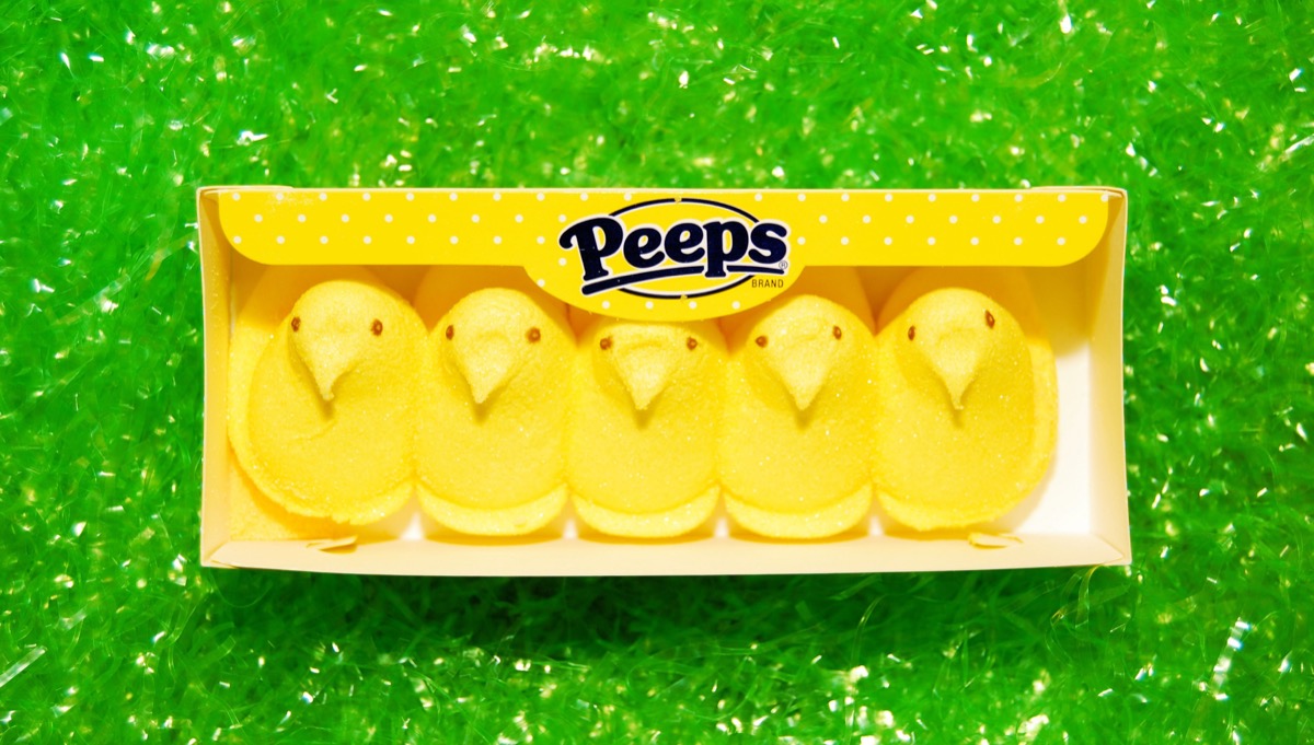 yellow peeps in package, easy candy