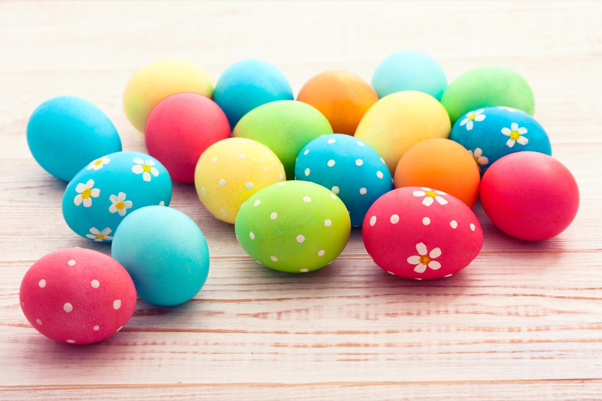 bright colored easter eggs