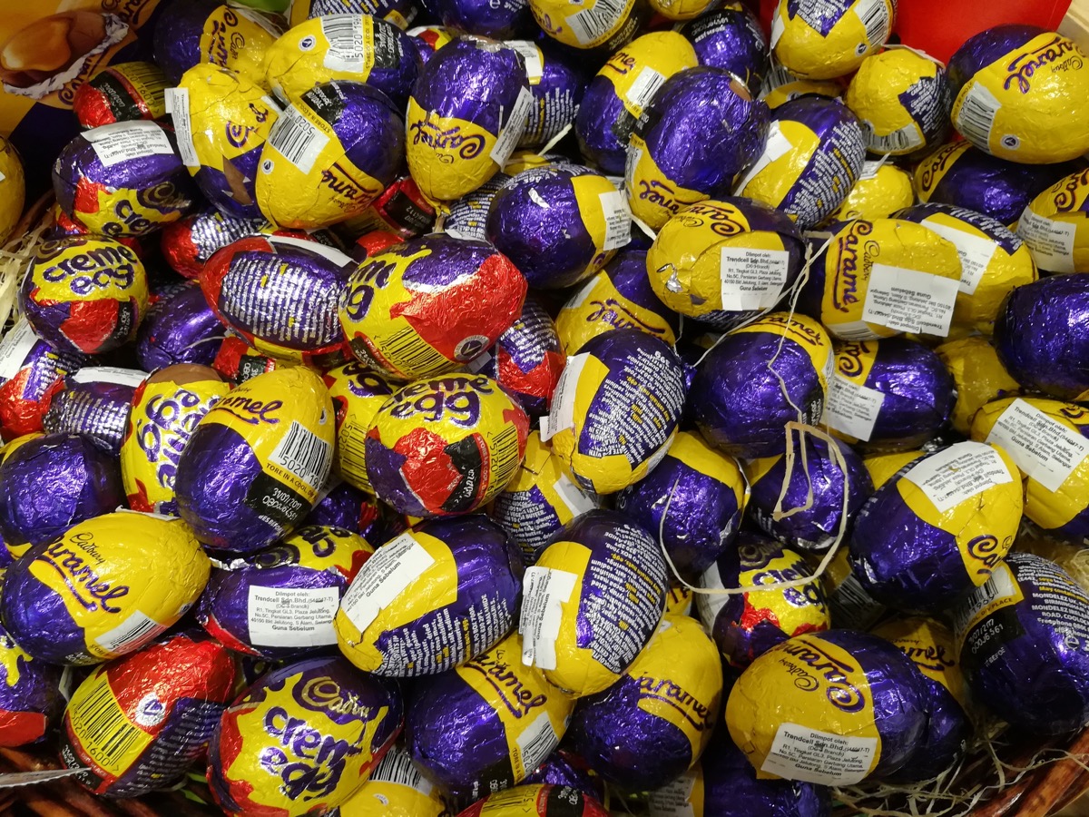 dozens of cadbury creme eggs