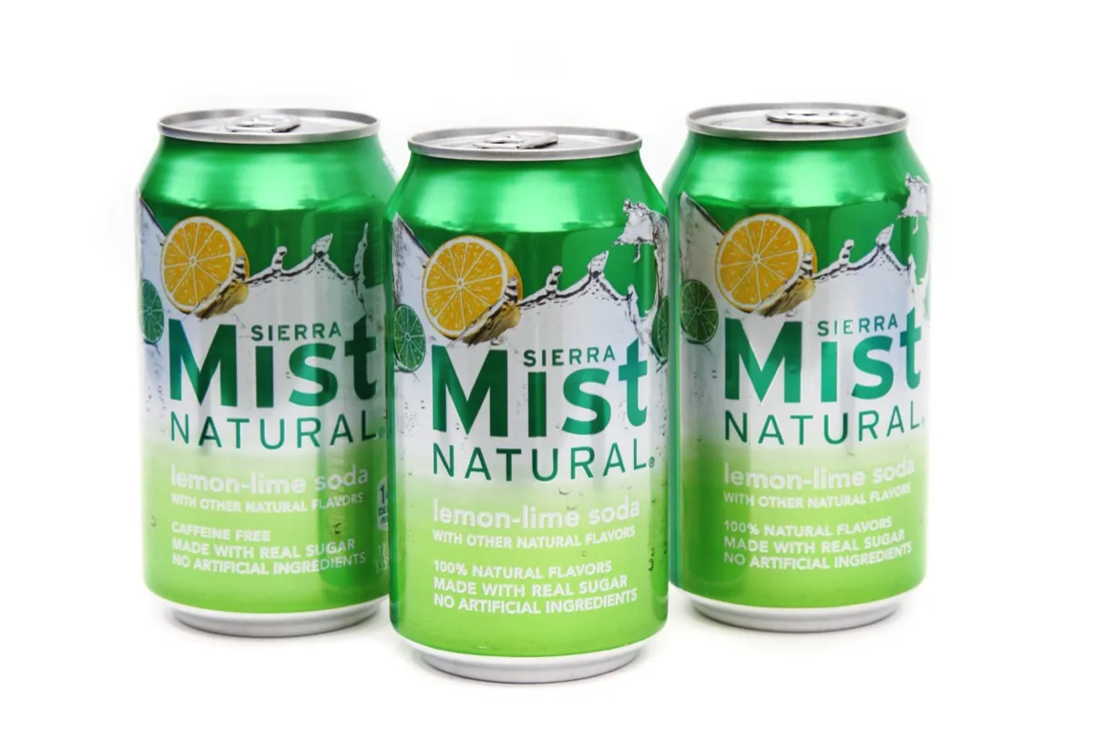 Three cans of Sierra Mist natural soda