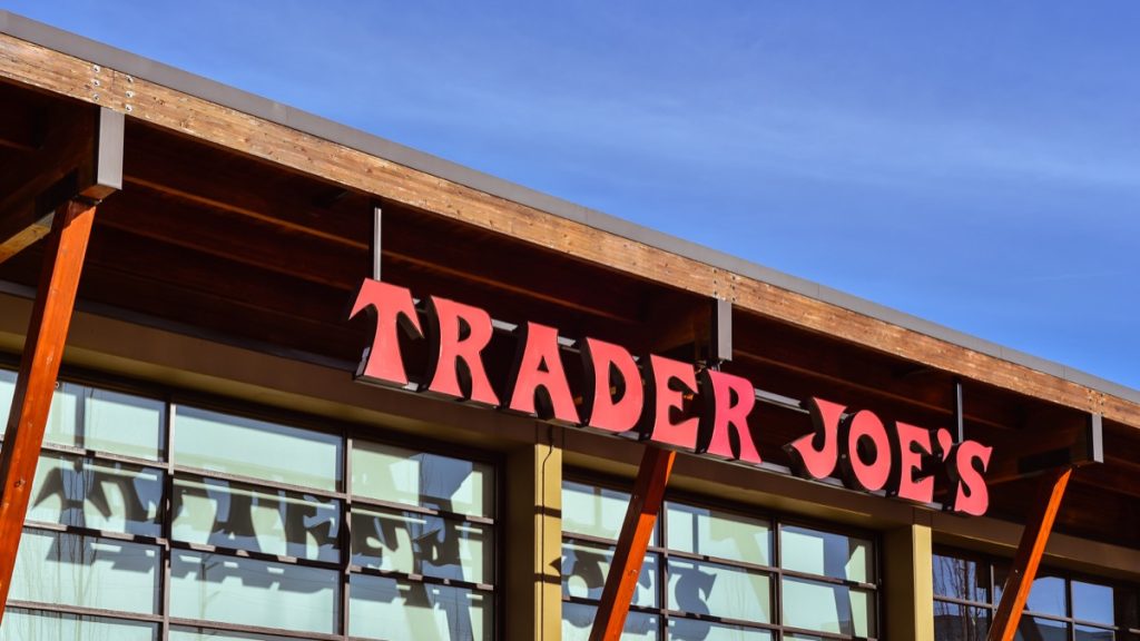 Portland, OR - Dec. 31, 2017: Trader Joe's store in Portland, Oregon. Based in Monrovia, California, Trader Joe's is an American chain of grocery stores.