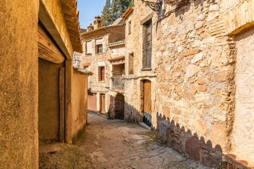 Ancient street in Mura, Catalonia, Spain
