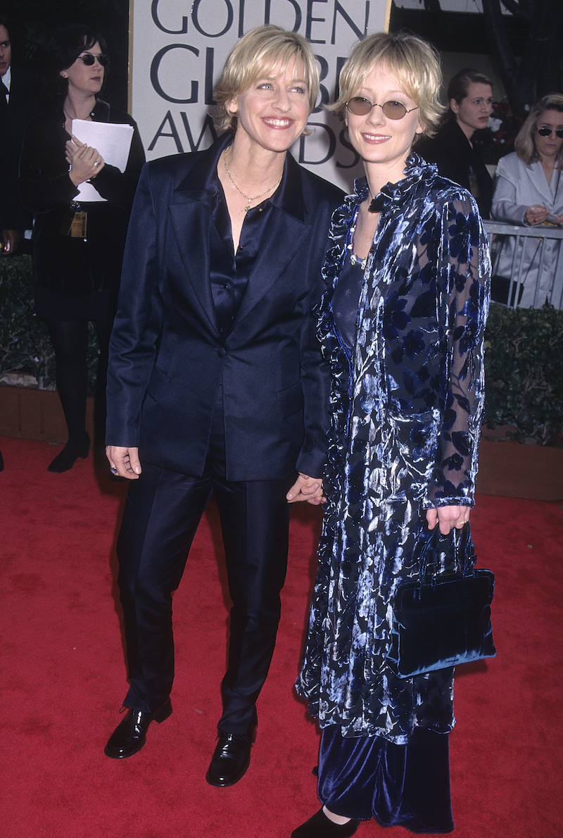 Ellen DeGeneres and Anne Heche at the Golden Globe Awards in 1998