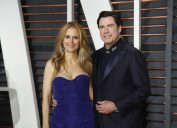 Kelly Preston and John Travolta at the Vanity Fair Oscar Party in 2015
