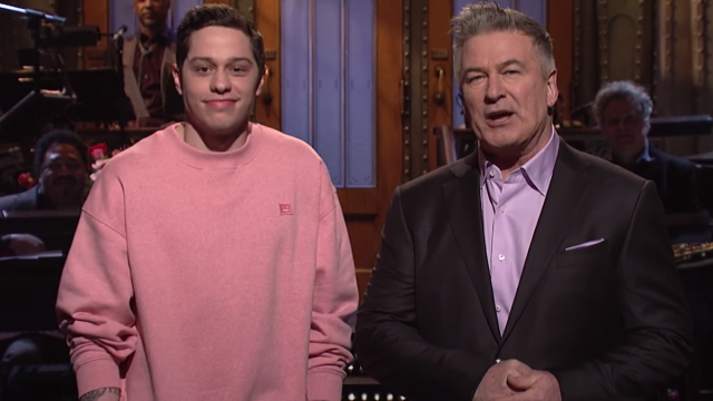 Pete Davidson and Alec Baldwin on "SNL" in 2017