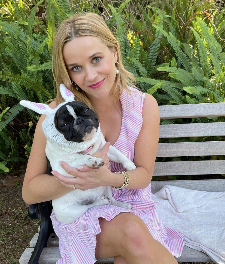 Reese Witherspoon and her dog Minnie Pearl