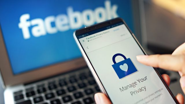 Facebook security screen on phone data breach