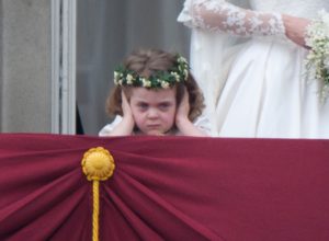 Prince William and his wife Kate Middleton, who has been given the title of The Duchess of Cambridge, on the balcony of Buckingham Palace, London with bridesmaids Margarita Armstrong-Jones (right) and Grace Van Cutsem (middle) and Lady Louise (left), following their wedding at Westminster Abbey.
