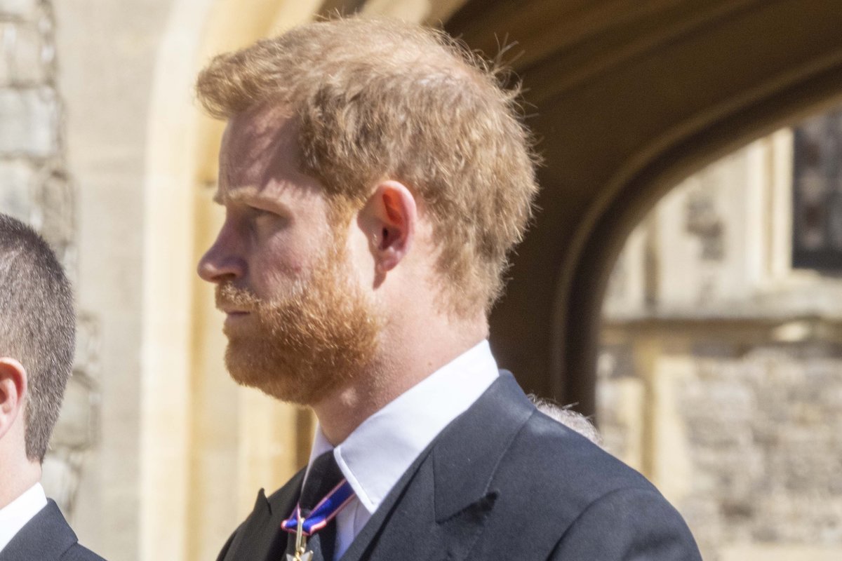Prince Harry at The Funeral Of Prince Philip, Duke Of Edinburgh Is Held In Windsor