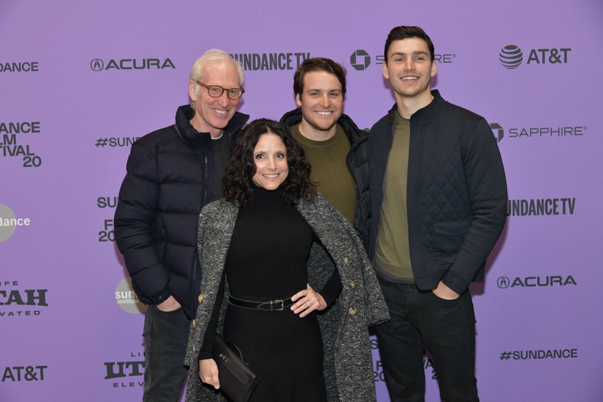 Brad Hall, Julia Louis-Dreyfus, Henry Hall, and Charlie Hall in 2020