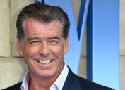 Pierce Brosnan at the premiere of "Mama Mia! Here We Go Again" in 2018