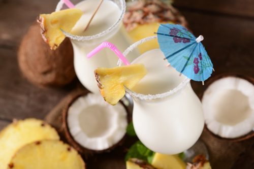 pina colada, cocktail with pineapple, little umbrella