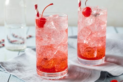 shirley temple with cherry and ice