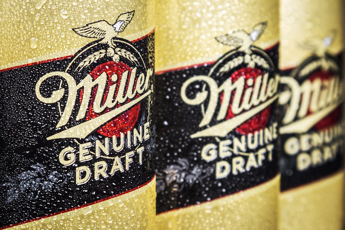 miller genuine draft, beer bottles