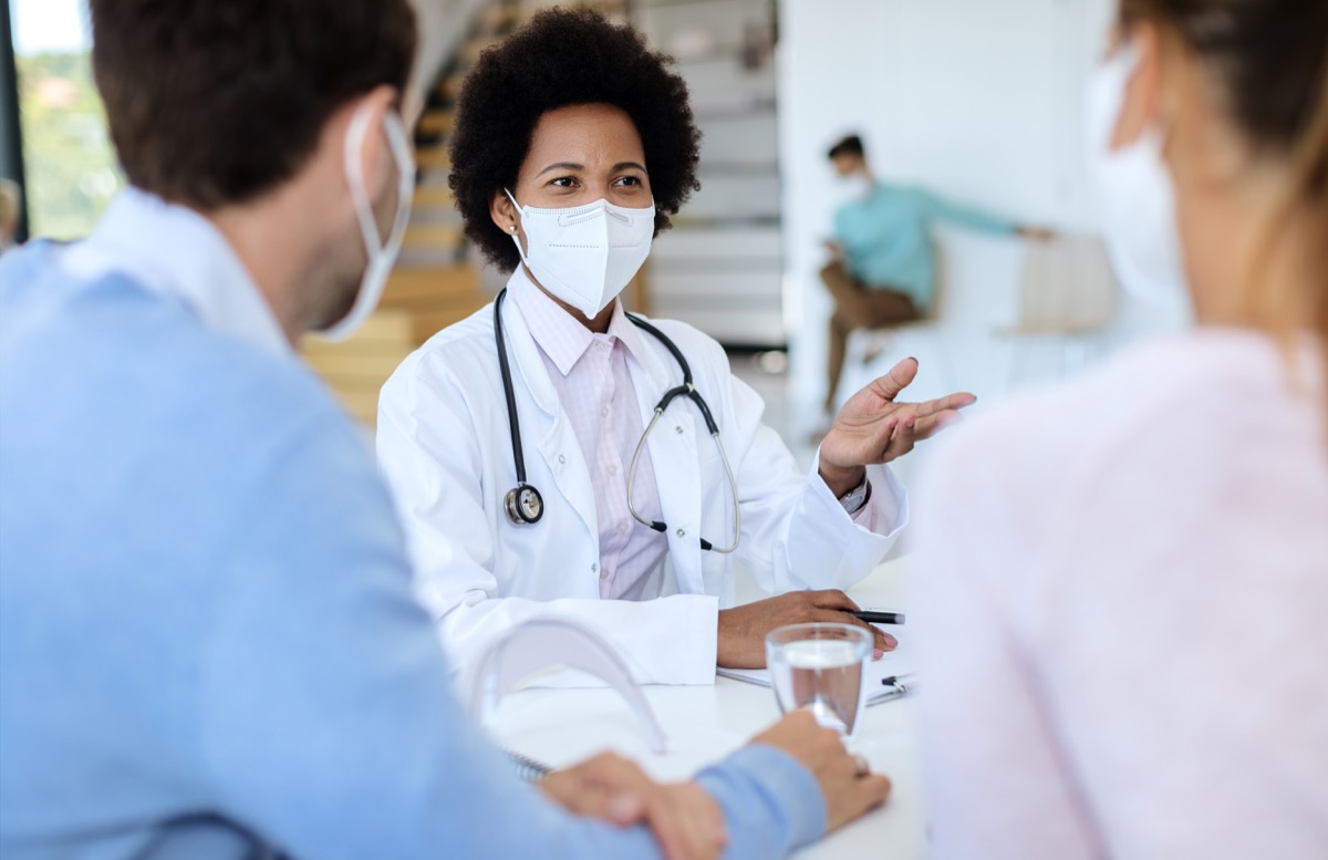 young doctor talking to patients