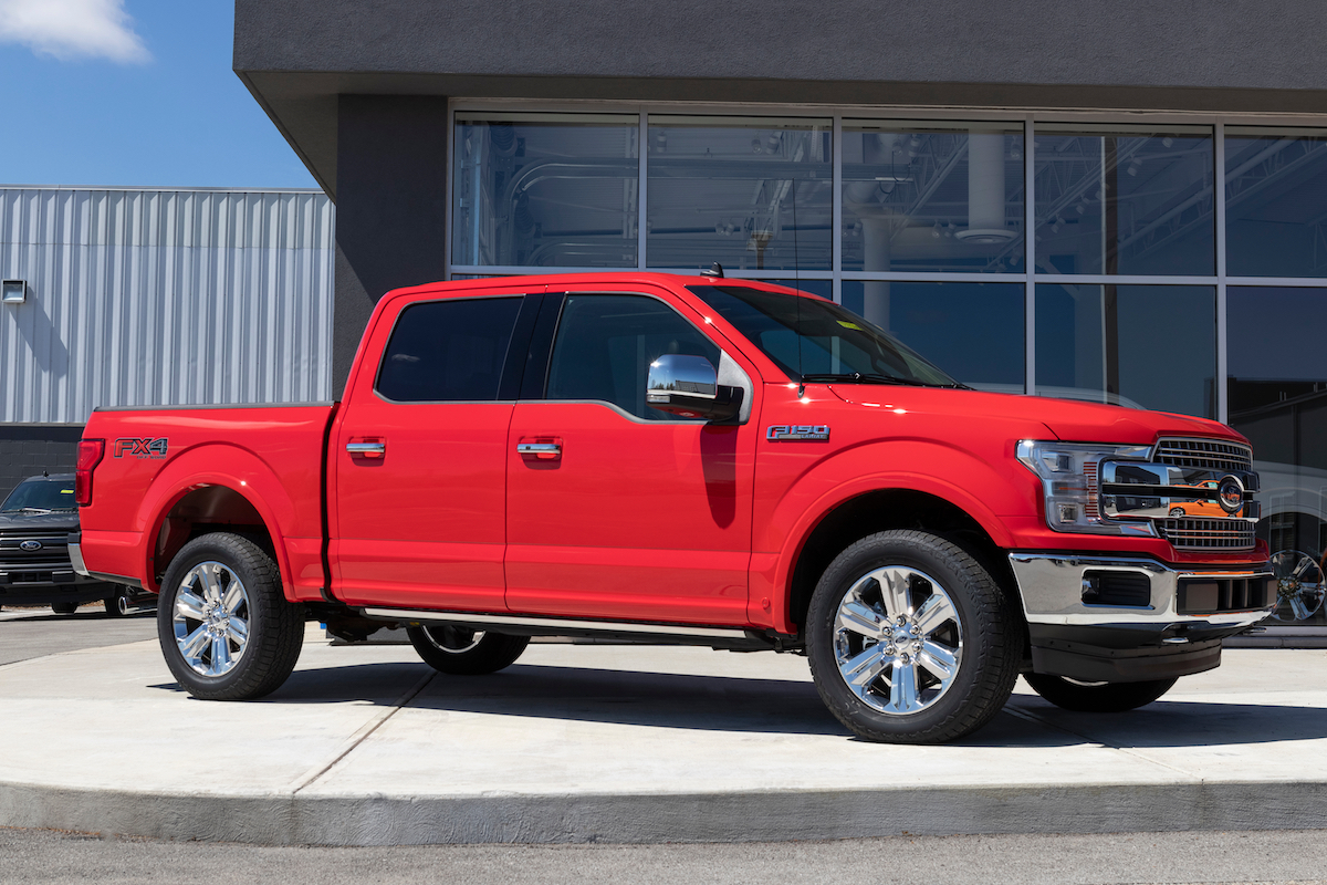 Red Ford F-150 truck