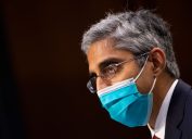 U.S. Surgeon General Vivek Murthy wearing a face mask