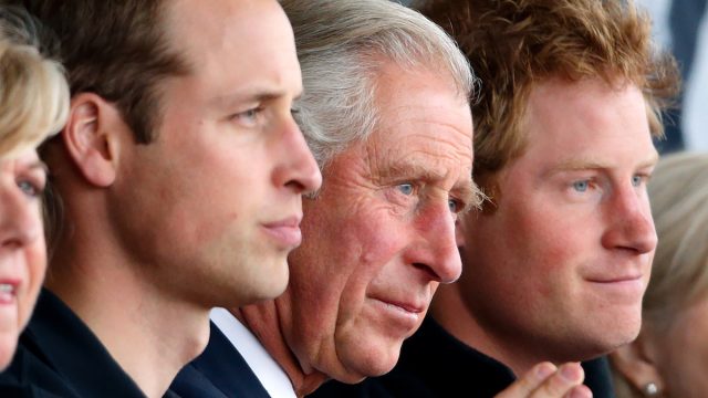 Prince William, Duke of Cambridge, Prince Charles, Prince of Wales, and Prince Harry watch the athletics during the Invictus Games at the Lee Valley Athletics Centre on September 11, 2014 in London, England.