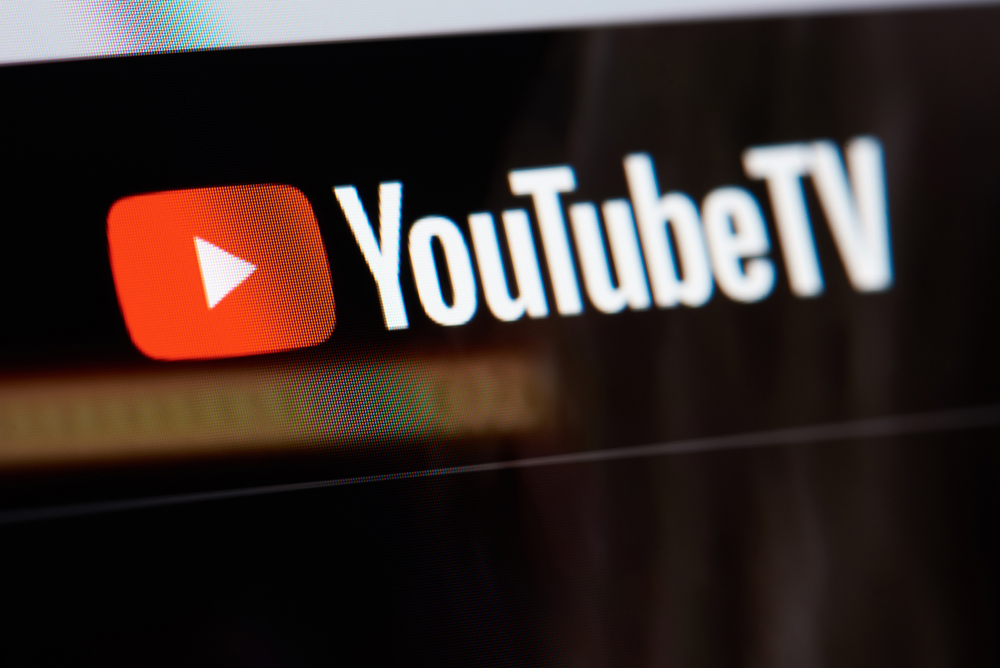 The YouTubeTV logo on a screen