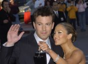 Ben Affleck and Jennifer Lopez at the premiere of "Daredevil" in 2003
