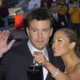 Ben Affleck and Jennifer Lopez at the premiere of "Daredevil" in 2003