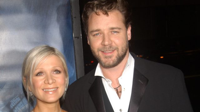 Danielle Spencer and Russell Crowe at the premiere of "Master and Commander" in 2003