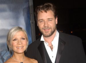 Danielle Spencer and Russell Crowe at the premiere of "Master and Commander" in 2003