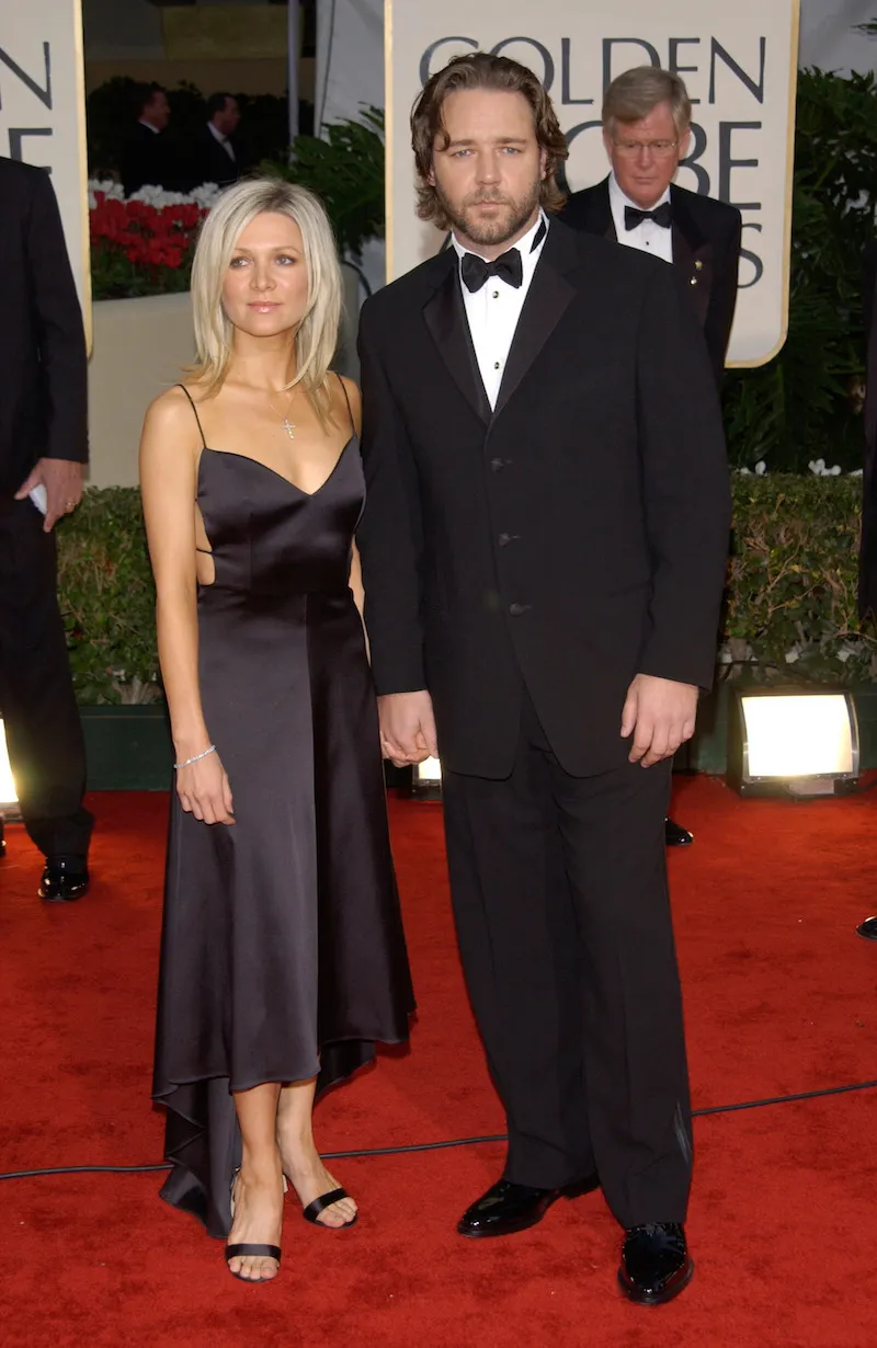 Danielle Spencer and Russell Crowe at the 2002 Golden Globe Awards
