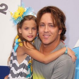 Dannielynn and Larry Birkhead at the premiere of "The Smurfs 2" in 2013