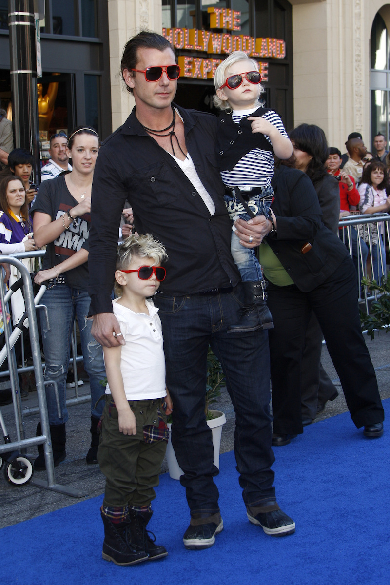 Gavin Rossdale with Kingston and Zuma at the premiere of "Gnomeo and Juliet" in 2011