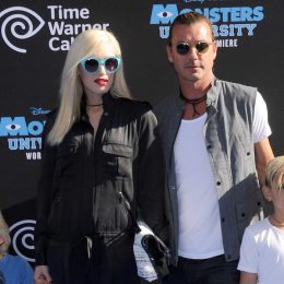 Gwen Stefani, Gavin Rossdale, and their sons Zuma and Kingston at the premiere of "Monsters University" in 2013