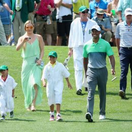 Tiger Woods with his kids