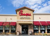 VALENCIA, CA/USA - SEPTEMBER 8, 2014: Chick-fil-A restaurant exterior. Chick-fil-A is fast food restaurant chain specializing in chicken sandwiches.