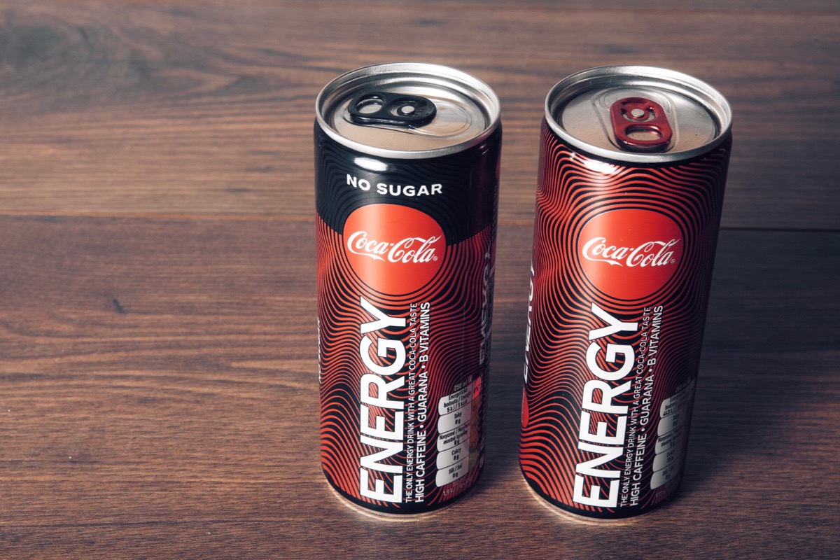 Cans of Coca Cola Energy