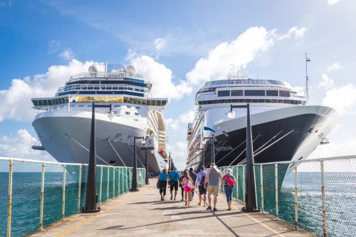 cruise passengers walking to ship