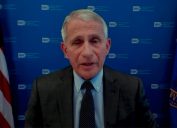 Dr. Anthony Fauci speaking during a White House COVID-19 Response Team press briefing