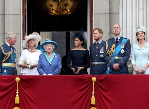 Members of the Royal Family on the balcony of Buckingham Palace