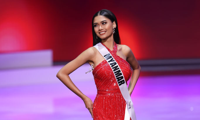 Miss Myanmar Ma Thuzar Wint Lwin competing in the Miss Universe pageant