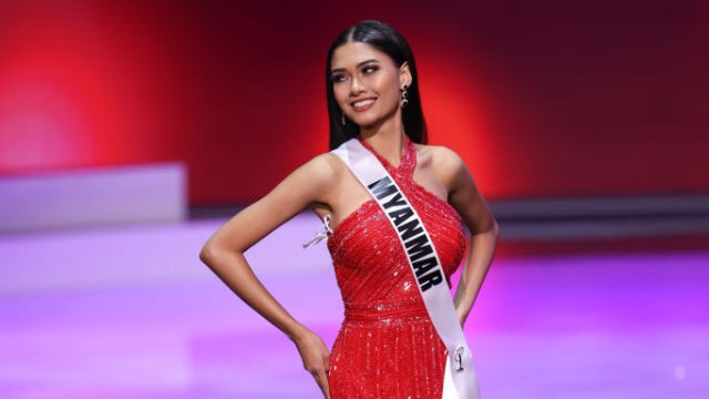 Miss Myanmar Ma Thuzar Wint Lwin competing in the Miss Universe pageant